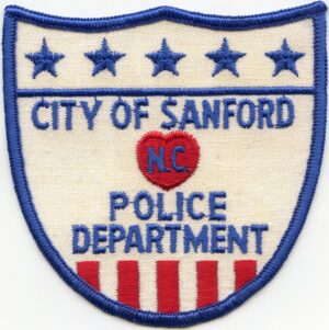 Sanford NC white Police Patch