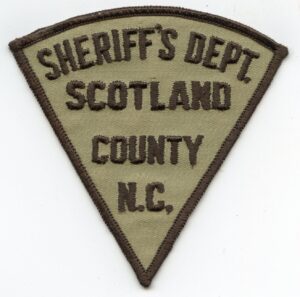 Scotland County NC Vintage Sheriff Patch