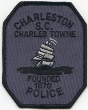 Charleston SC Police Patch - Dark Gray Sailing Ship