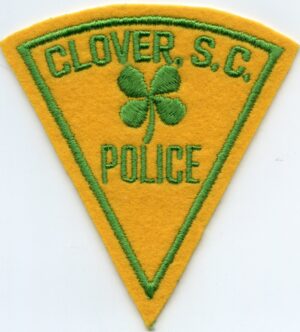 Clover SC Police Patch - Vintage Rare Felt Background (NOS)